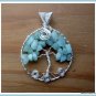 Aquamarine Tree of Life wire wrapped in Silver