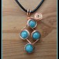 Aquamarine Pendant, wire wrapped in Copper, March birthstone, matching Earrings available