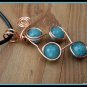 Aquamarine Pendant, wire wrapped in Copper, March birthstone, matching Earrings available