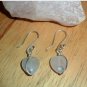 Rose Quartz Heart Earrings, Sterling Silver