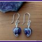 Amethyst Heart Earrings, Sterling Silver