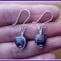 Amethyst Heart Earrings, Sterling Silver