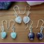 Amethyst Heart Earrings, Sterling Silver