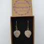 Rose Quartz Heart Earrings, Sterling Silver