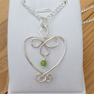 Sculpted Heart Pendant with Peridot