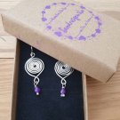 Spiral Earrings with Amethyst