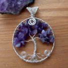 Handmade Amethyst Pendant, Tree of Life