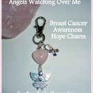 Rose Quartz Heart Charm, Breast Cancer Awareness