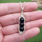 Black Onyx Necklace, Pea Pod Pendant