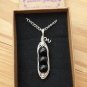 Black Onyx Necklace, Pea Pod Pendant
