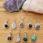 Amethyst, Aquamarine, Rose Quartz necklace, 5 in one Pendant