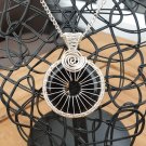 Black Onyx Pendant Necklace, woven in Silver