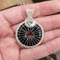 Black Onyx Pendant Necklace, woven in Silver
