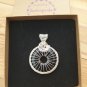 Black Onyx Pendant Necklace, woven in Silver