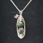Ruby Zoisite Pea Pod Pendant, Sterling Silver