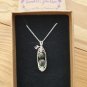 Ruby Zoisite Pea Pod Pendant, Sterling Silver