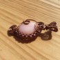 Rose Quartz Pendant Necklace, Woven in Antique Copper