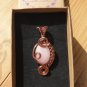 Rose Quartz Pendant Necklace, Woven in Antique Copper