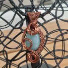 Aquamarine Ornate Pendant, woven in Antique Copper