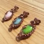 Rose Quartz Pendant Necklace, Woven in Antique Copper
