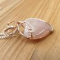 Rose Quartz Heart Pendant, wrapped in Silver and Copper