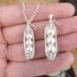 Pearl Pea Pod Pendant, Silver, Bridal, Wedding