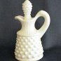 Fenton Milk Glass Hobnail Cruet with Glass Stopper