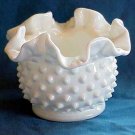 Fenton Hobnail Double Crimped Ruffle Vase