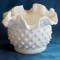Fenton Hobnail Double Crimped Ruffle Vase