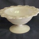 Anchor Hocking Lace Edge Milk Glass Compote - Memory Lane Collectibles