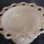 Anchor Hocking Lace Edge Milk Glass Compote - Memory Lane Collectibles