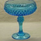 Beautiful Diamond Point Electric Blue Compote - Memory Lane Collectibles