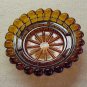 Amber Glass Candle Holder - Memory Lane Collectibles
