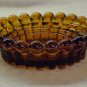 Amber Glass Candle Holder - Memory Lane Collectibles