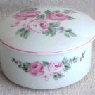 Lovely Rose Covered Trinket Box - Made in Japan - Memory Lane Collectibles