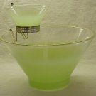 Retro Chartreuse Glass Chip & Dip Set from the 60s, 70s - Memory Lane Collectibles