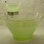 Retro Chartreuse Glass Chip & Dip Set from the 60s, 70s - Memory Lane Collectibles