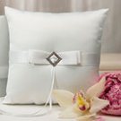 Pure Elegance in Wedding White Square Ring Pillow