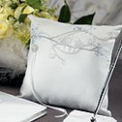Love Bird in Classic White Square Ring Pillow