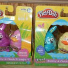 Easter Basket 2 Sets 4 Colors of Playdoh Bunny and Chick Stampers
