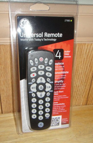 GE Universal Remote 4 Device TV VCR Cable DVD DTV Digital Converter Box Remote