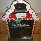 "My Christmas Wish List" Snowman Chalkboard With Chalk