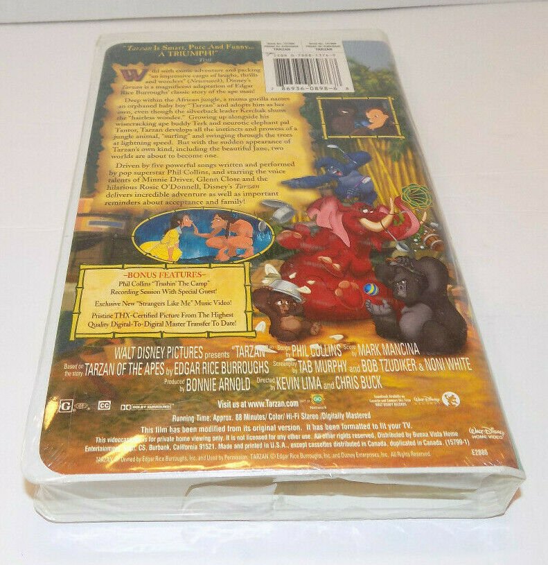 Walt Disney Tarzan Movie VHS Tape New Factory Sealed