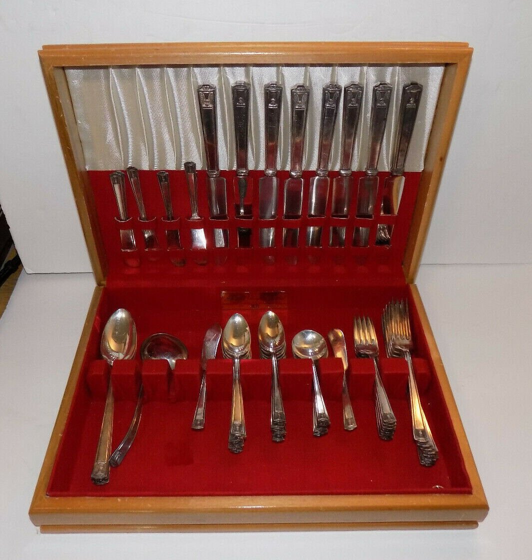 Stratford Silver Plate Sectional Silverware Set 61 Pieces