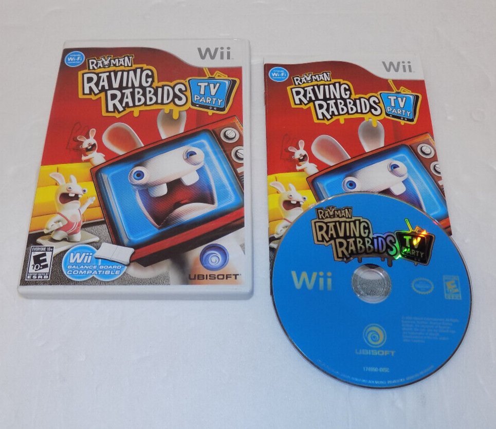 Rayman Raving Rabbids TV Party Nintendo Wii 2008 Complete