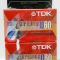 2 TDK Superior Normal Bias D60 Blank Audio Cassette Tapes - Sealed