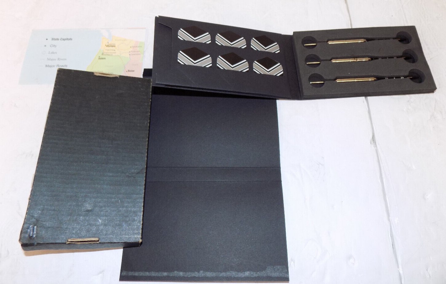 Vintage Marlboro Steel Tip Darts Set of 3 with 6 Flights and Map New in Box