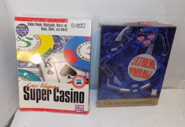 New Extreme Pinball Cd ROM Classics Windows 95, DOS + Las Vegas Super Casino