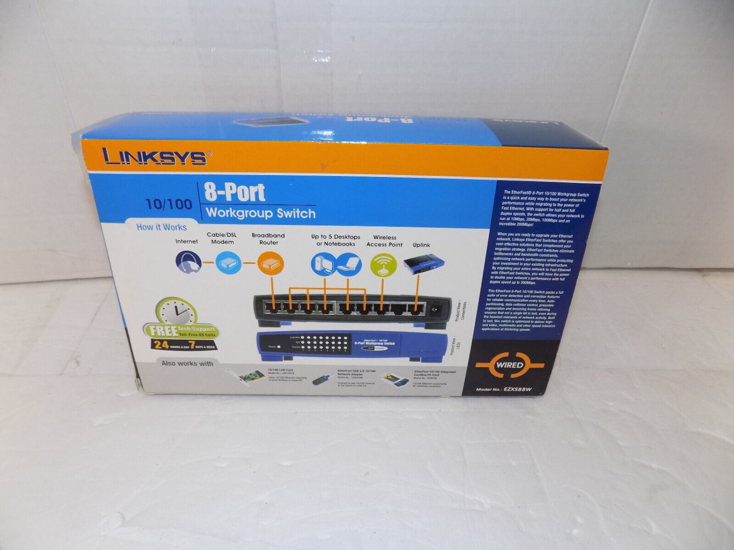 LINKSYS EtherFast (EZXS88W) 10/100 8-Port Workgroup Switch