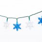 Cool White & Blue 8-Function Snowflake LED Solar Light Set, 30-Lights 19.5'